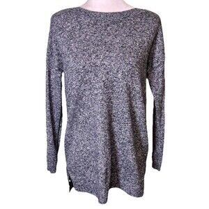 Old Navy Women's Gray Heather Knit Longline Sweater Minimalist Cozy Fall Sz Sm
